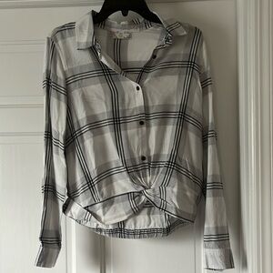 PINK ROSE plaid crop shirt